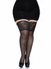 SPANDEX SHEER THIGH HIGHS WITH 5 IN SILICONE STAY UP LACE TOP