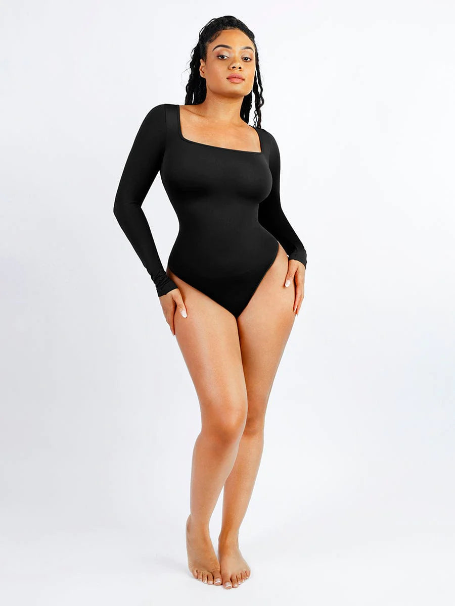 LONG SLEEVE SQUARE NECK BODYSUIT