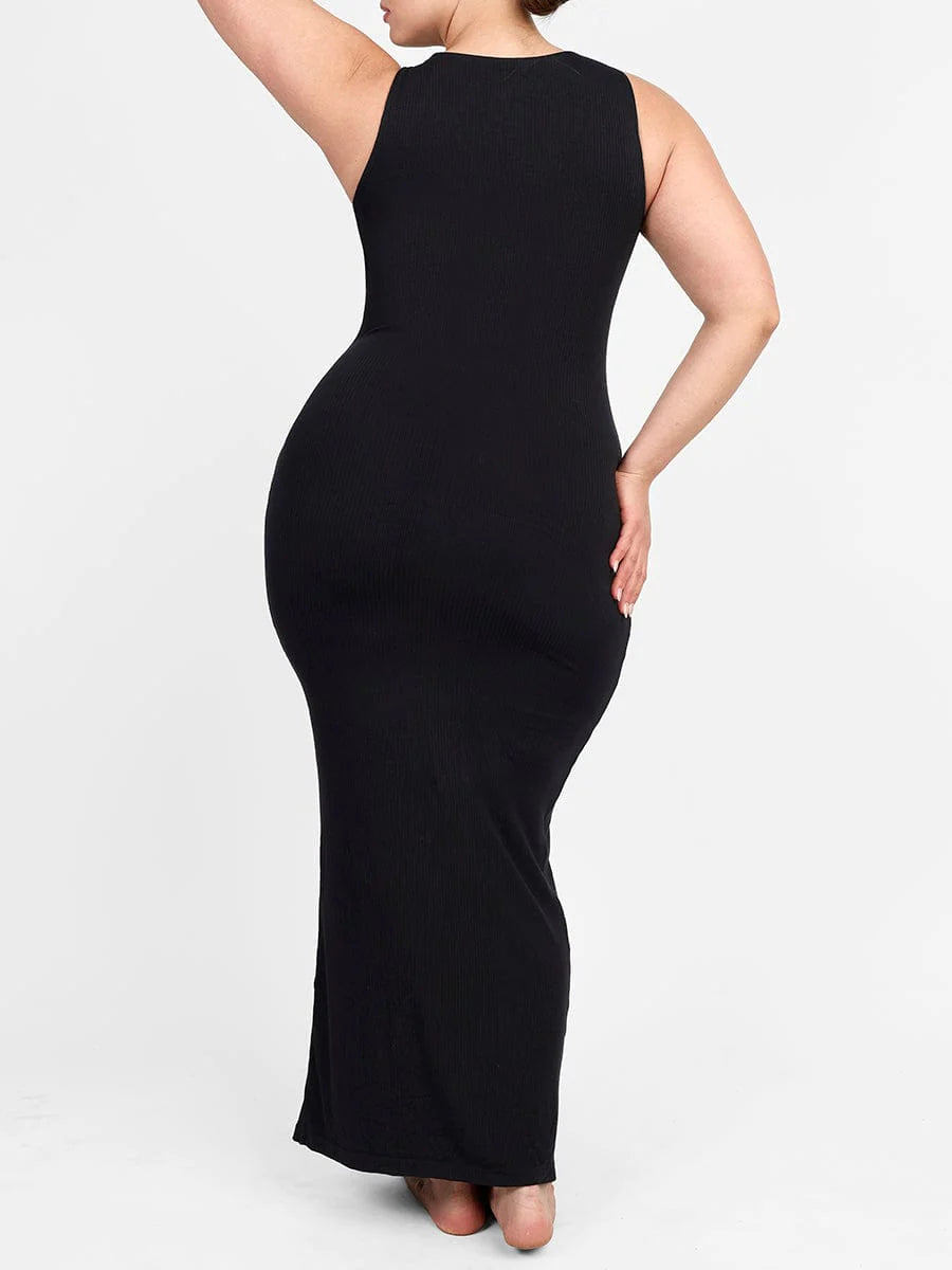SLEEVELESS MOCK NECK MAXI DRESS