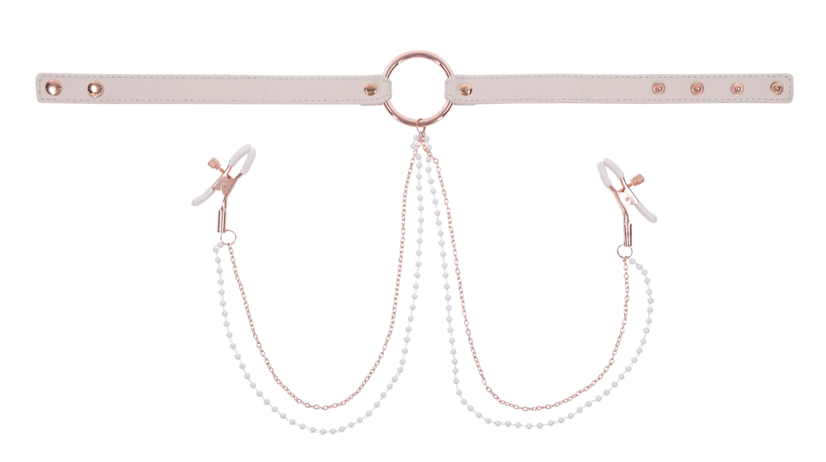 Peaches ' N Creame Collar With Nipple Clamps