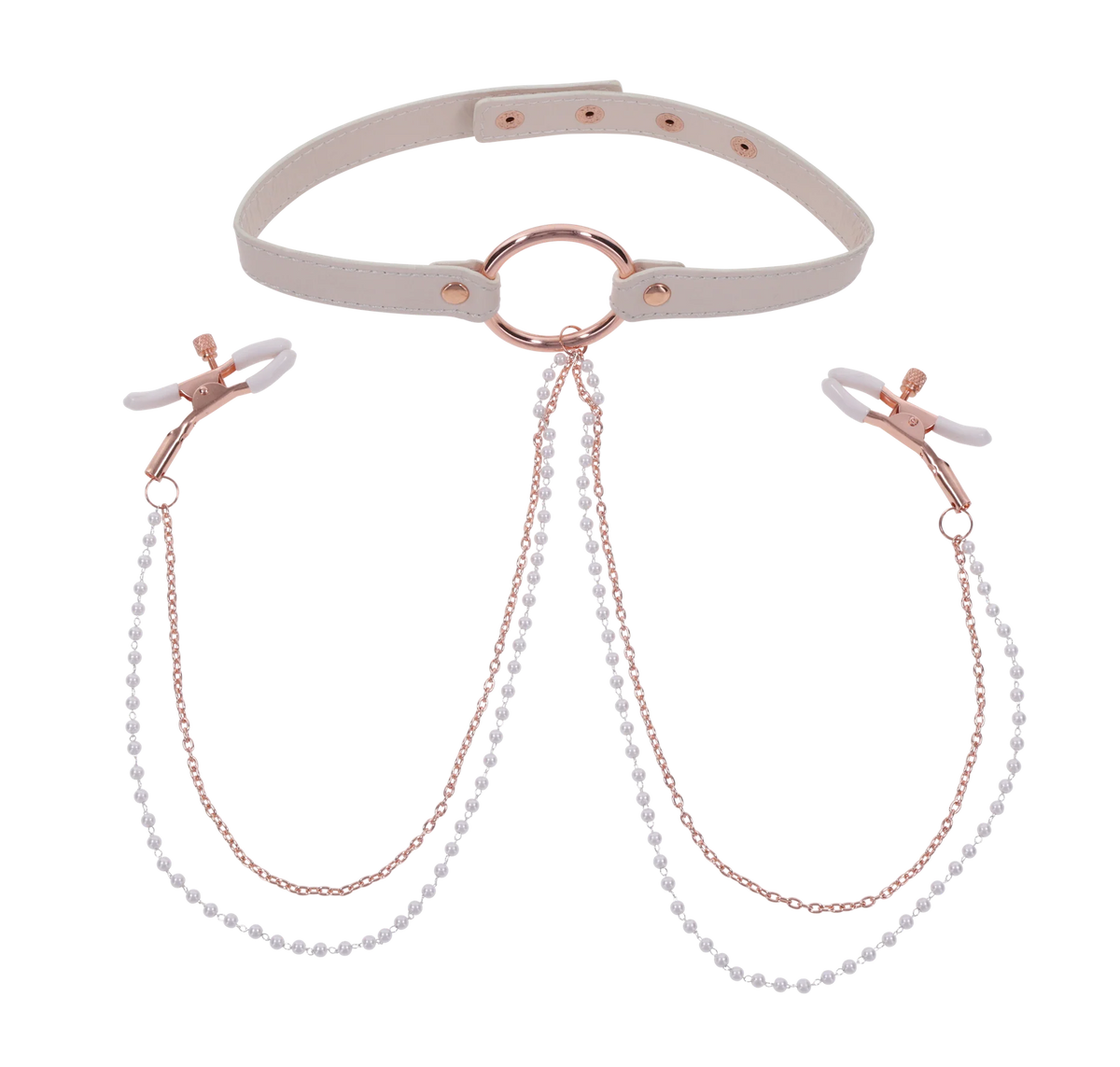 Peaches ' N Creame Collar With Nipple Clamps
