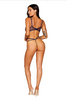 Embroidery Mesh Underwire Bra and Strappy G-string Set