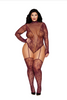 Chery Lacquer Lace Teddy W/ Stockings