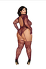 Chery Lacquer Lace Teddy W/ Stockings