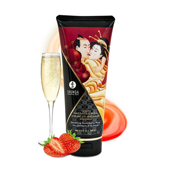 Shunga Kissable Massage Cream Sparkling Strawberry Wine