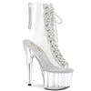 7" OPEN TOE/HEEL LACE UP FRONT ANKLE BOOT PLATFORM