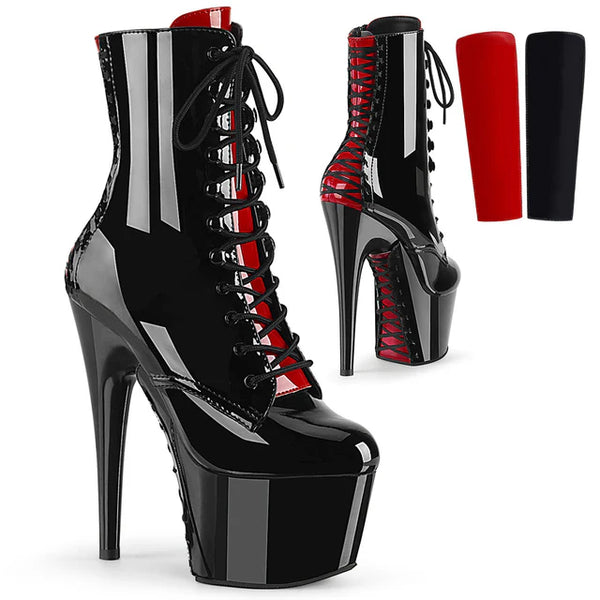 Platform Two Tone Lace-up Front Ankle Boot