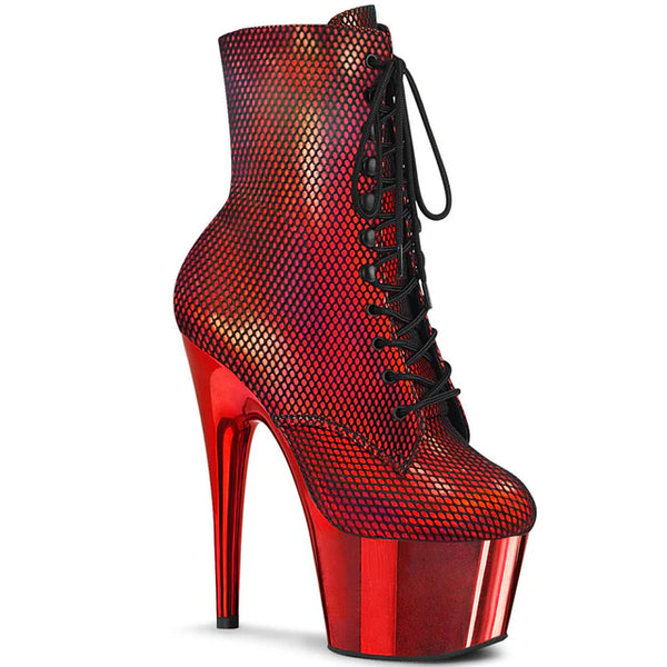 Platform Lace-Up Front Ankle Boot Side Zip