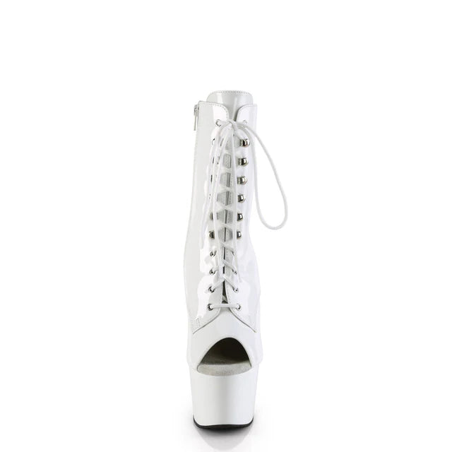 Ankle Boot Side Zip Open Toe Lace Up