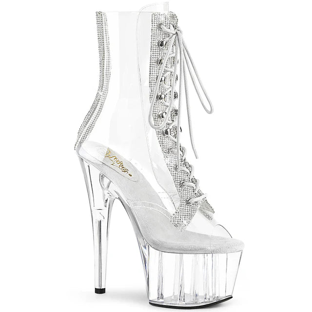 Ankle Boot Lace-Up With Rhinestone