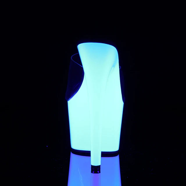Stiletto Heel Platform Slide Featuring Entire Neon UV Reactive