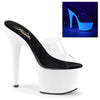Stiletto Heel Platform Slide Featuring Entire Neon UV Reactive