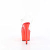 7" RED CHROME PLATFORM ANKLE STRAP HEEL