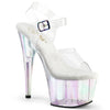 7" ANKLE STRAP HOLOGRAPHIC PLATFORM