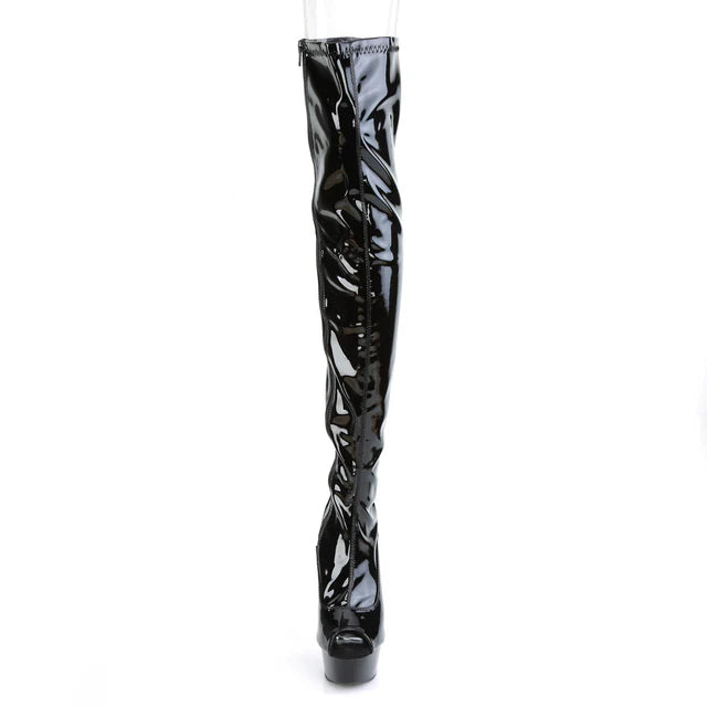 6" PEEP TOE PLATFORM THIGH HIGH