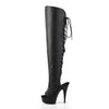 6" OPEN TOE STILETTO THIGH HIGH  BOOT HEEL