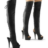 6" OPEN TOE STILETTO THIGH HIGH  BOOT HEEL