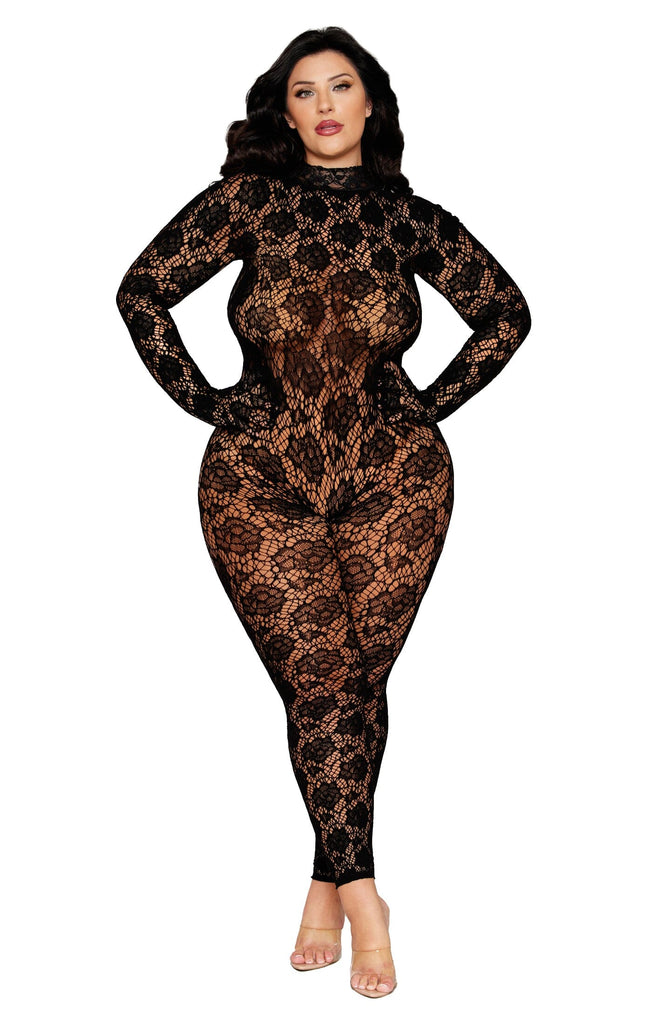BLACK GLOVED BODYSTOCKING