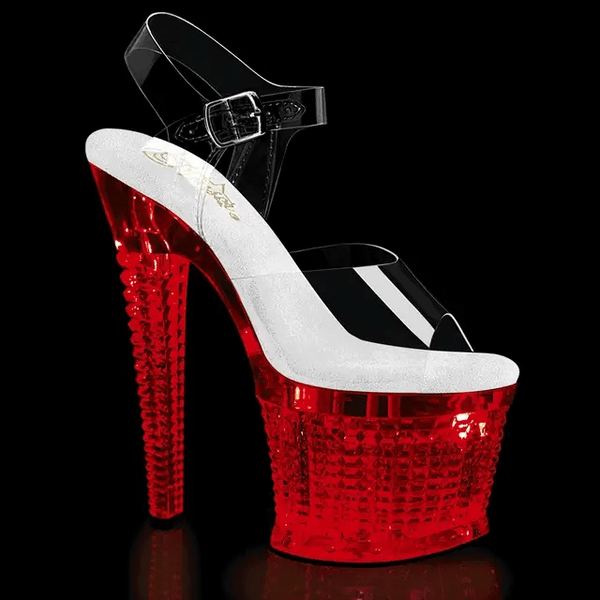 7"TEXTURED PLATFORM LED LIGHT UP PLATFORM HEEL