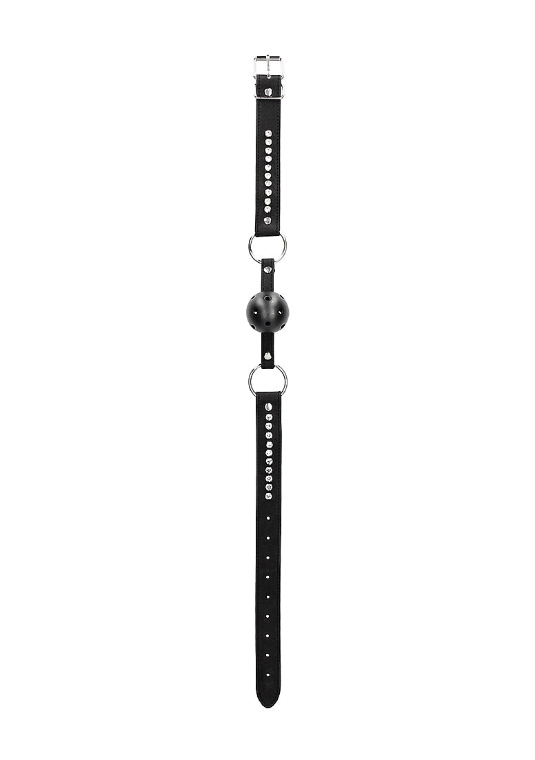 Diamond Studded Breathable Ball Gag with Straps