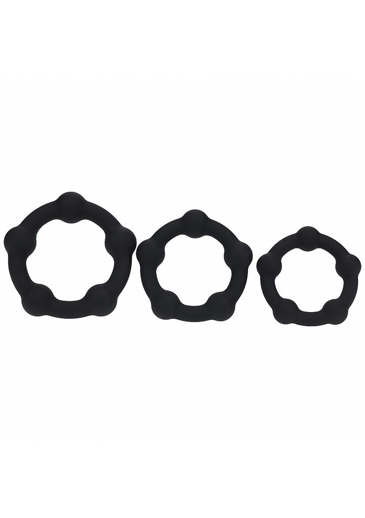 Beaded Silicone Cock Ring Set of 3