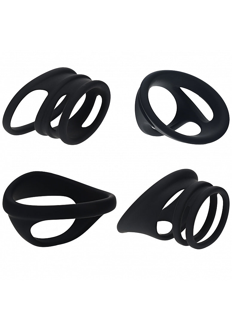 Set of 4 Silicone Cock & Ball Rings