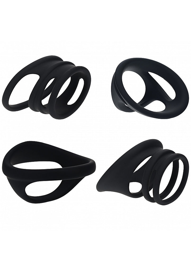 Set of 4 Silicone Cock & Ball Rings