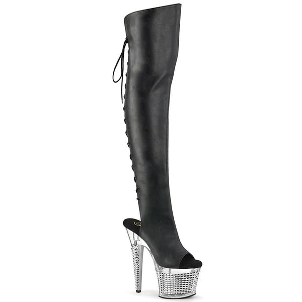 7" OPEN TOE LACE UP KNEE BOOT