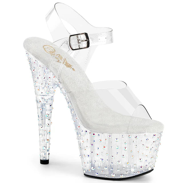 7" RHINESTONE ANKLE STRAP HEEL