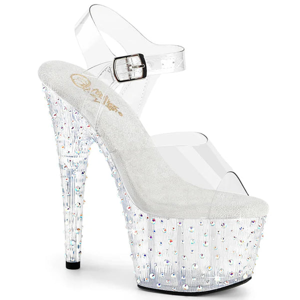 7" RHINESTONE ANKLE STRAP HEEL