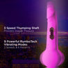 New York Gyro-Quake™ 9.75 Inch Vibrating & Thumping G Spot Dildo