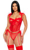 Mesh Bow Bustier Lingerie Set