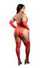 Secret Rendezvous Crotchless Teddy Bodystocking & Gloves
