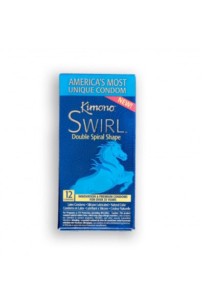 KIMONO Swirl Double Spiral Shape Condom Box 12Pack