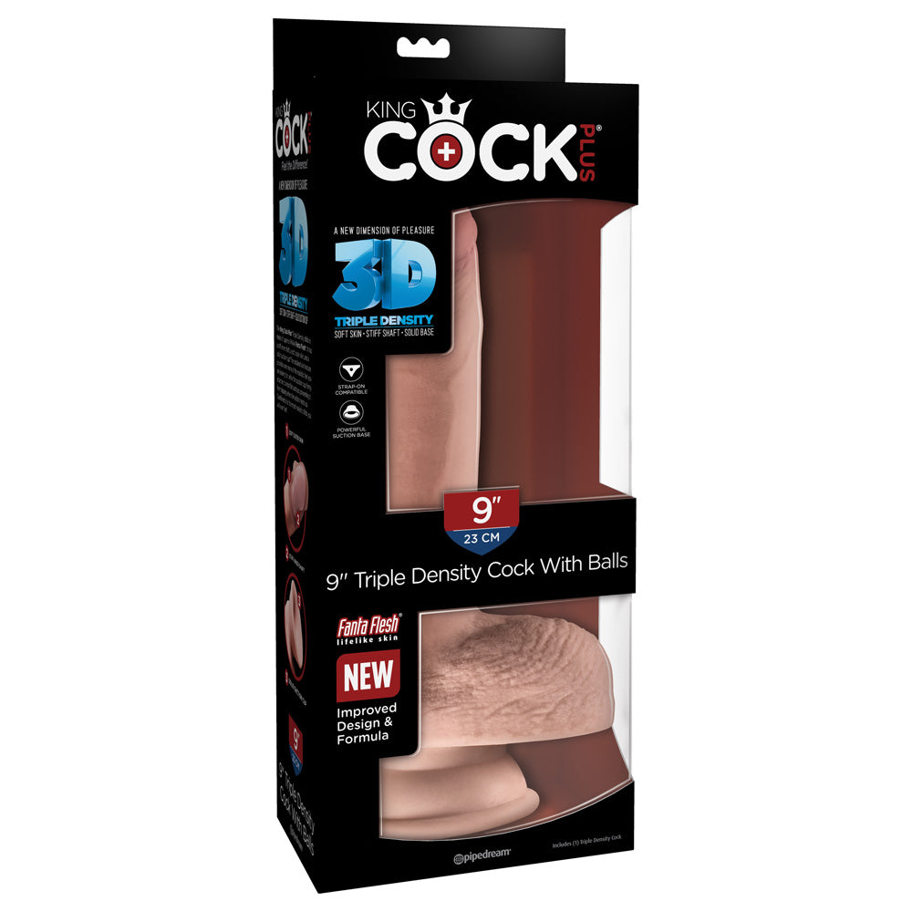 King C*ck Plus 9” Triple Density Realistic Dildo with Suction Cup