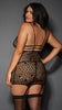 PLUS SIZE STRAPPY EMBROIDERED LACE CHEMISE SET