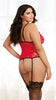PLUS SIZE RED OPEN CUP BUSTIER SET