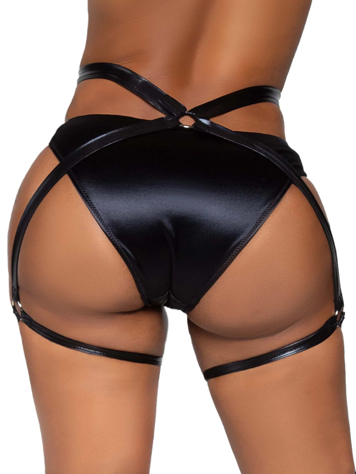 Side Piece Wet Look Butt Harness