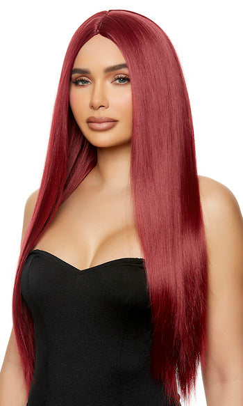 Burgundy Straight Wig