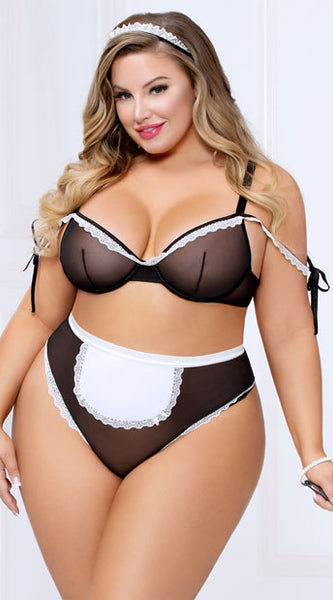 PLUS SIZE AT YOUR SERVICE LINGERIE COSTUME