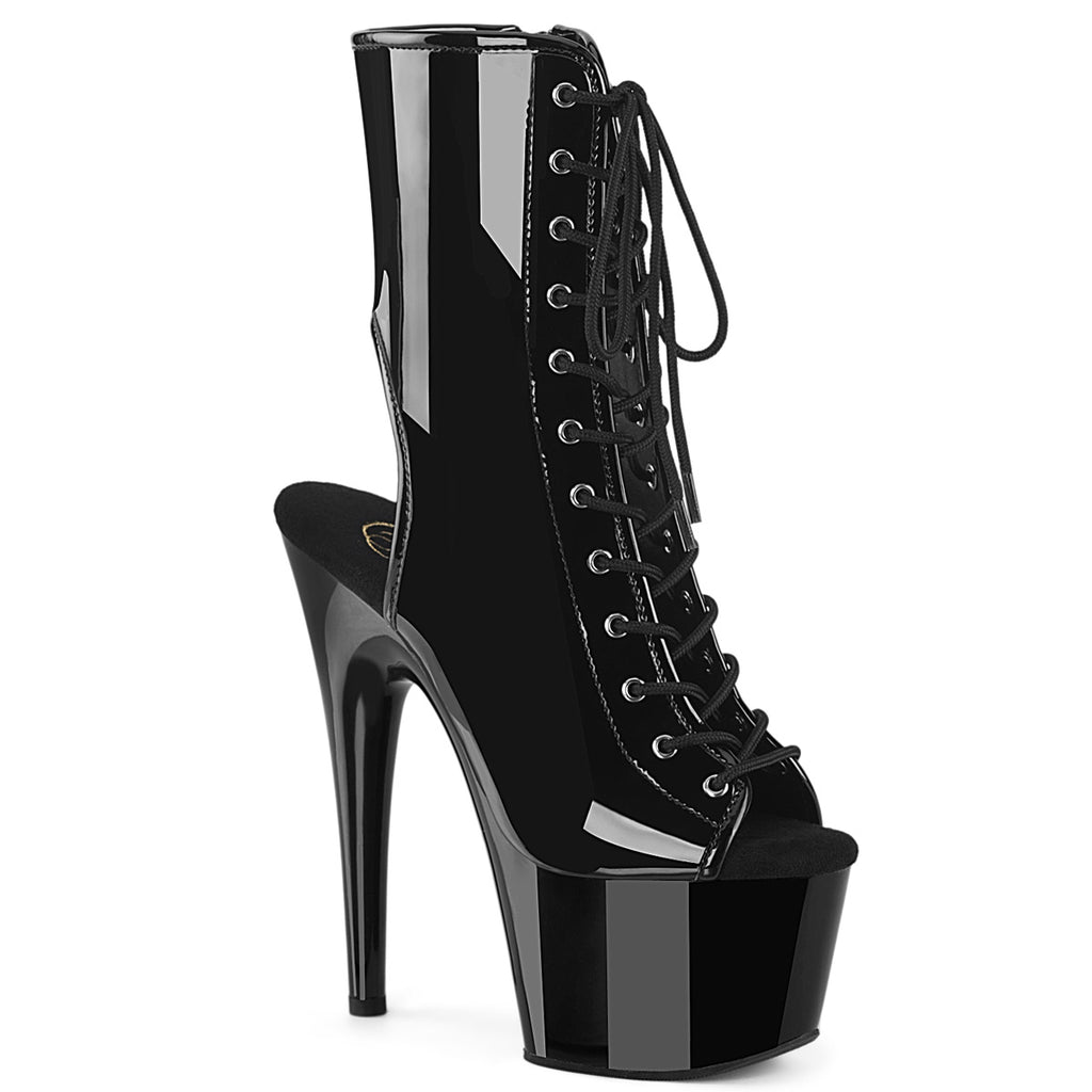 Pleaser | Adore-1016, 7 Inch Lace up Peep Toe Ankle Boots