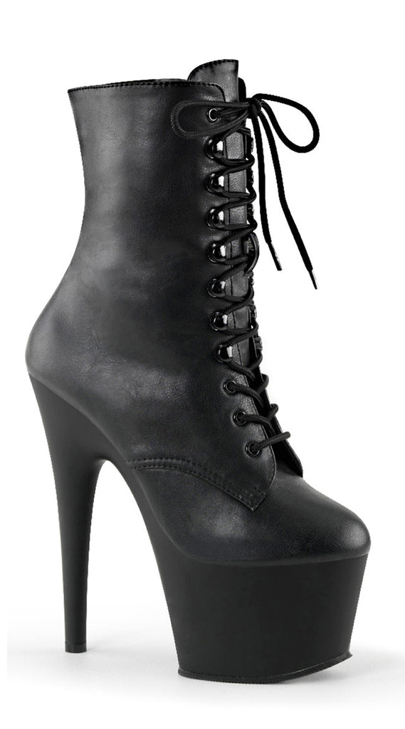 7" LACE-UP ANKLE BOOTS WITH SIDE ZIP