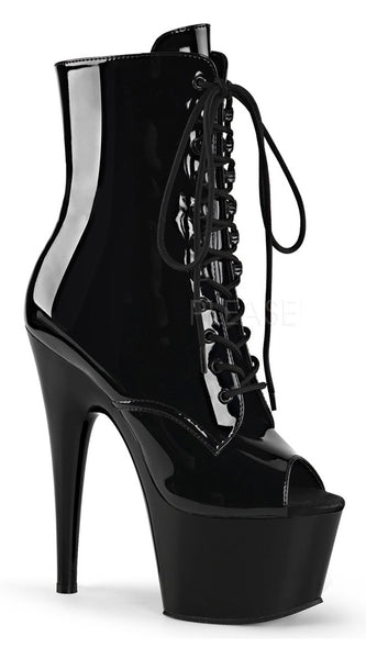 7 INCH HEEL, 2 3/4 INCH PF, PEEP TOE LACE-UP ANKLE