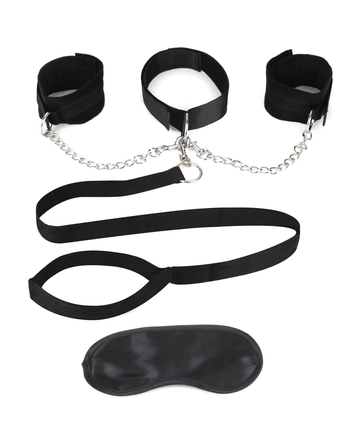 LUXFETISH Collar Cuffs & Leash Set
