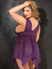 Plus Size Uneven Elegance Babydoll & Thong Set