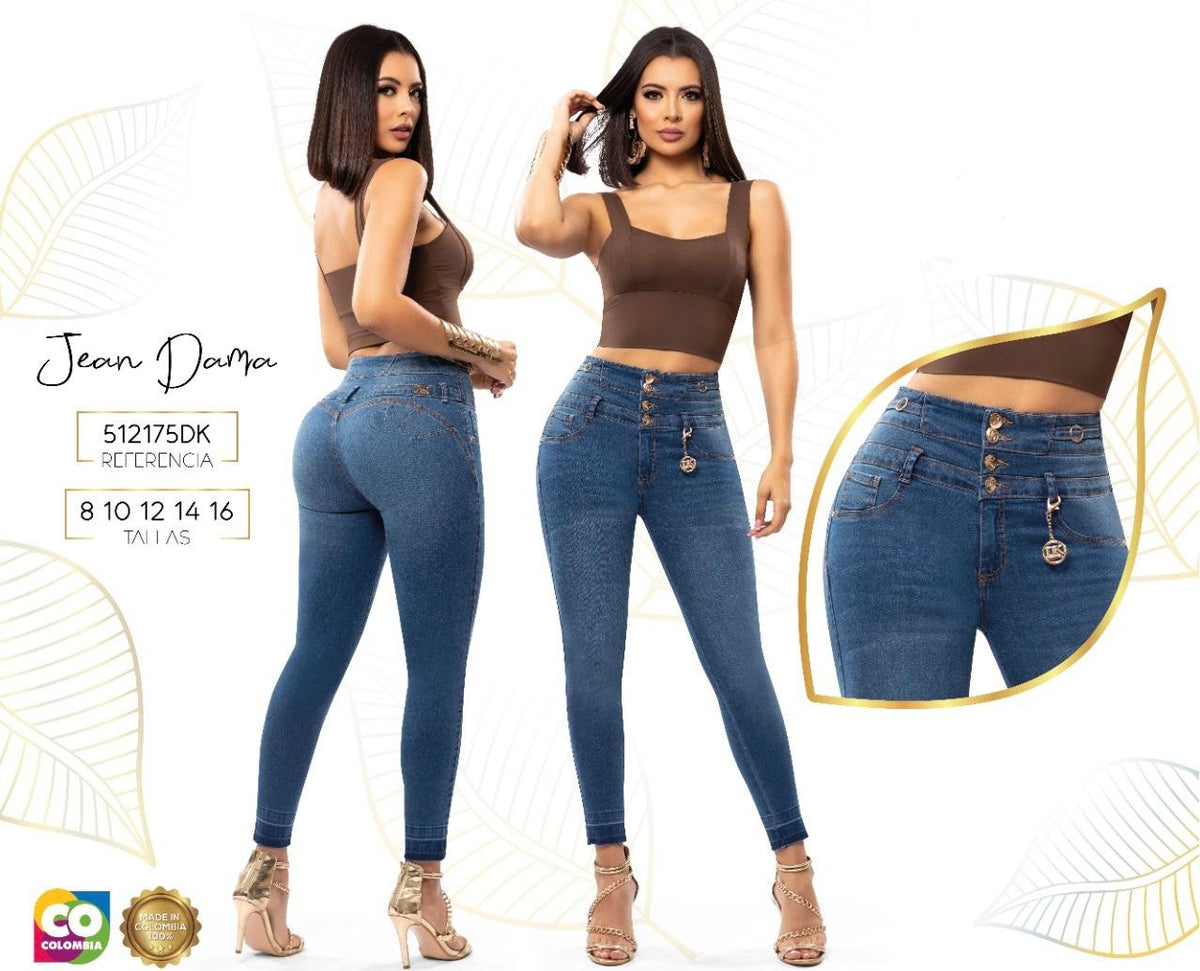 Butt Lifter Skinny Jeans High Rise Waist Levanta Cola Blue