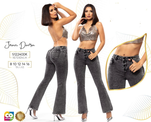 Push up  Bell Bottoms  High Rise Waist Levanta Cola Colombiano Charcoal
