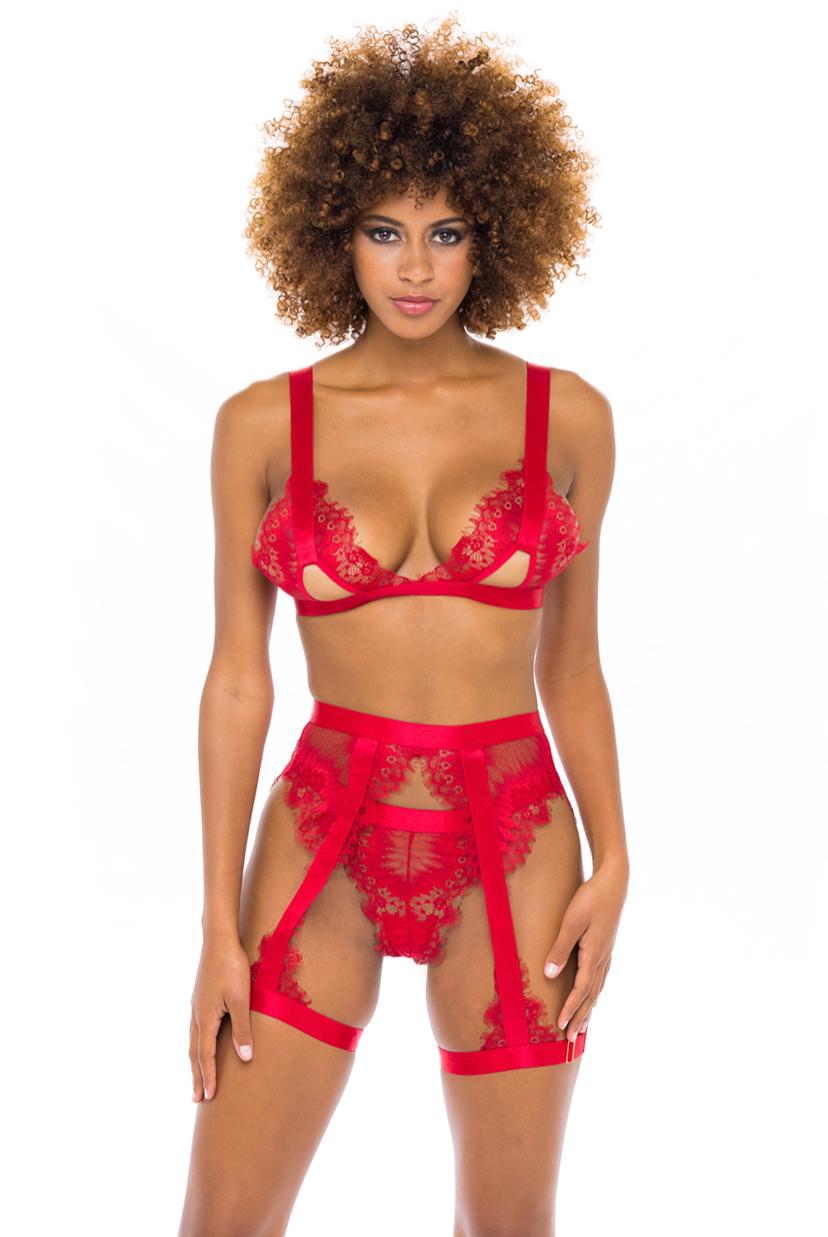 Janet Eyelash Lace Bra Set